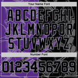 Custom Graffiti Pattern Black Purple-Gray Scratch Round Neck Sublimation Basketball Suit Jersey