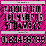 Custom Pink Black-White Line Round Neck Sublimation Basketball Suit Jersey