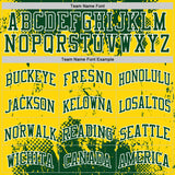 Custom Green Yellow-White Abstract Splatter Grunge Art Round Neck Sublimation Basketball Suit Jersey