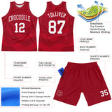 Custom Red White Fluid Art Round Neck Sublimation Basketball Suit Jersey