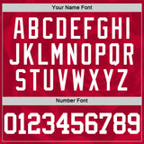 Custom Red White Fluid Art Round Neck Sublimation Basketball Suit Jersey