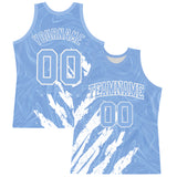 Custom Light Blue White Splash Round Neck Sublimation Basketball Suit Jersey