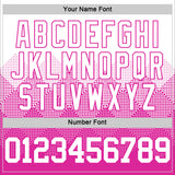 Custom White Deep Pink Gradient Square Shapes Round Neck Sublimation Basketball Suit Jersey