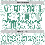 Custom White Kelly Green Curve Lines Round Neck Sublimation Basketball Suit Jersey