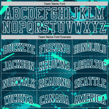 Custom Green Aqua-White Splash Round Neck Sublimation Basketball Suit Jersey