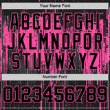Custom Black Pink Dripping Splatter Art Round Neck Sublimation Basketball Suit Jersey