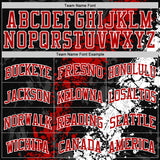 Custom Black Red-White Splash Round Neck Sublimation Basketball Suit Jersey