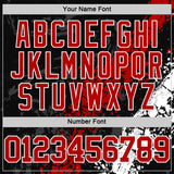 Custom Black Red-White Splash Round Neck Sublimation Basketball Suit Jersey