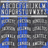 Custom Black White-Royal Line Round Neck Sublimation Basketball Suit Jersey