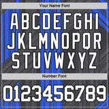 Custom Black White-Royal Line Round Neck Sublimation Basketball Suit Jersey