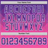 Custom Purple Pink-White Gradient Square Shapes Round Neck Sublimation Basketball Suit Jersey