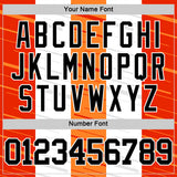 Custom White Black-Orange Line Round Neck Sublimation Basketball Suit Jersey