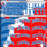 Custom Royal Red-White Splash Round Neck Sublimation Basketball Suit Jersey