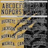 Custom Graffiti Pattern Black Old Gold-White Scratch Round Neck Sublimation Basketball Suit Jersey