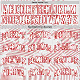 Custom White Red Curve Lines Round Neck Sublimation Basketball Suit Jersey