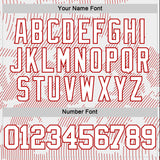 Custom White Red Curve Lines Round Neck Sublimation Basketball Suit Jersey