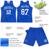 Custom Royal White Round Line Neck Sublimation Basketball Suit Jersey