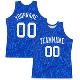 Custom Royal White Round Line Neck Sublimation Basketball Suit Jersey