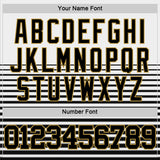 Custom White Black-Old Gold Pinstripe Fade Fashion Round Neck Sublimation Basketball Suit Jersey