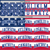 Custom Red Royal-White American Flag Round Neck Sublimation Basketball Suit Jersey