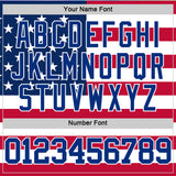 Custom Red Royal-White American Flag Round Neck Sublimation Basketball Suit Jersey