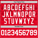 Custom Red White Geometric Shape Round Neck Sublimation Basketball Suit Jersey