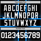 Custom Black White-Light Blue Line Round Neck Sublimation Basketball Suit Jersey