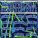 Custom Royal Neon Green-White Geometric Shape Round Neck Sublimation Basketball Suit Jersey