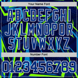 Custom Royal Neon Green-White Geometric Shape Round Neck Sublimation Basketball Suit Jersey