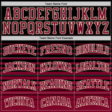 Custom Black Maroon-Cream Pinstripe Fade Fashion Round Neck Sublimation Basketball Suit Jersey