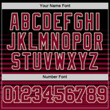 Custom Black Maroon-Cream Pinstripe Fade Fashion Round Neck Sublimation Basketball Suit Jersey