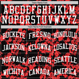 Custom Black White-Red Splash Round Neck Sublimation Basketball Suit Jersey