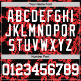 Custom Black White-Red Splash Round Neck Sublimation Basketball Suit Jersey