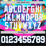 Custom Black White Pink-Light Blue Splash Round Neck Sublimation Basketball Suit Jersey