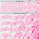 Custom White Pink Splash Round Neck Sublimation Basketball Suit Jersey