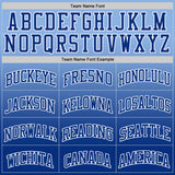 Custom Light Blue Royal-White Fade Fashion Round Neck Sublimation Basketball Suit Jersey