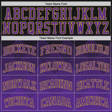 Custom Black Purple-Old Gold Fade Fashion Round Neck Sublimation Basketball Suit Jersey