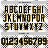 Custom White Black-Old Gold Geometric Shape Round Neck Sublimation Basketball Suit Jersey