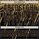 Custom Black Old Gold Splash Round Neck Sublimation Basketball Suit Jersey