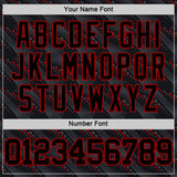 Custom Black Red Slant Lines Round Neck Sublimation Basketball Suit Jersey