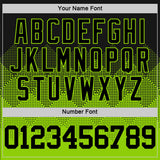 Custom Black Neon Green Gradient Square Shapes Round Neck Sublimation Basketball Suit Jersey
