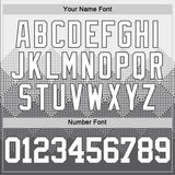 Custom White Steel Gray Gradient Square Shapes Round Neck Sublimation Basketball Suit Jersey