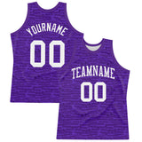 Custom Purple White Fragment Art Round Neck Sublimation Basketball Suit Jersey