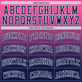 Custom Pink Navy-White Fade Fashion Round Neck Sublimation Basketball Suit Jersey