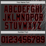 Custom Black Red Line Round Neck Sublimation Basketball Suit Jersey