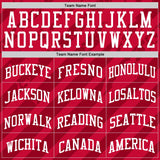 Custom Red White Line Round Neck Sublimation Basketball Suit Jersey