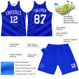 Custom Royal White-Navy Line Round Neck Sublimation Basketball Suit Jersey