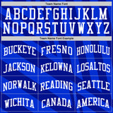 Custom Royal White-Navy Line Round Neck Sublimation Basketball Suit Jersey