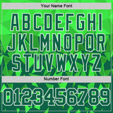 Custom Green Grass Green-White Geometric Shape Round Neck Sublimation Basketball Suit Jersey