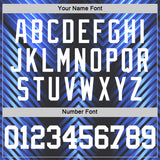 Custom Black White-Royal Arrow Shape Round Neck Sublimation Basketball Suit Jersey